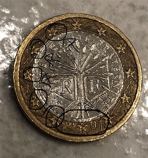 moneda 1 euro francia 2001 error